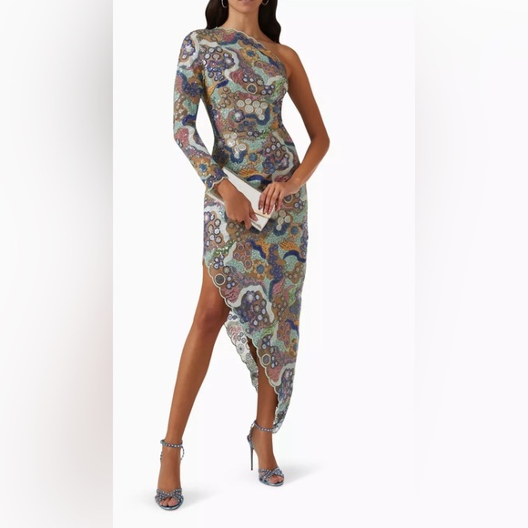 Elliat Convection Dress Floral Embroidered Asymmetrical Hem size S - Picture 1 of 11